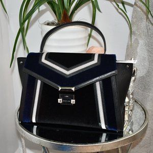 Michael Kors Womens Large Whitney Velvet Satchel